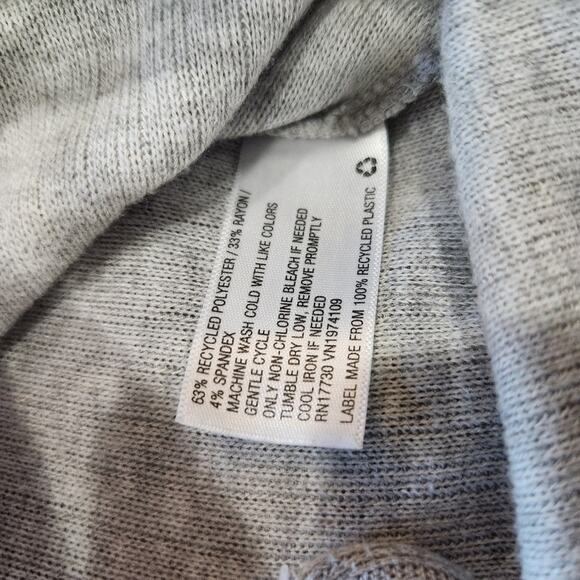 Wild Fable Gray Cropped Long Sleeve Shirt Top Ruched Tie Front Medium - Picture 5 of 6